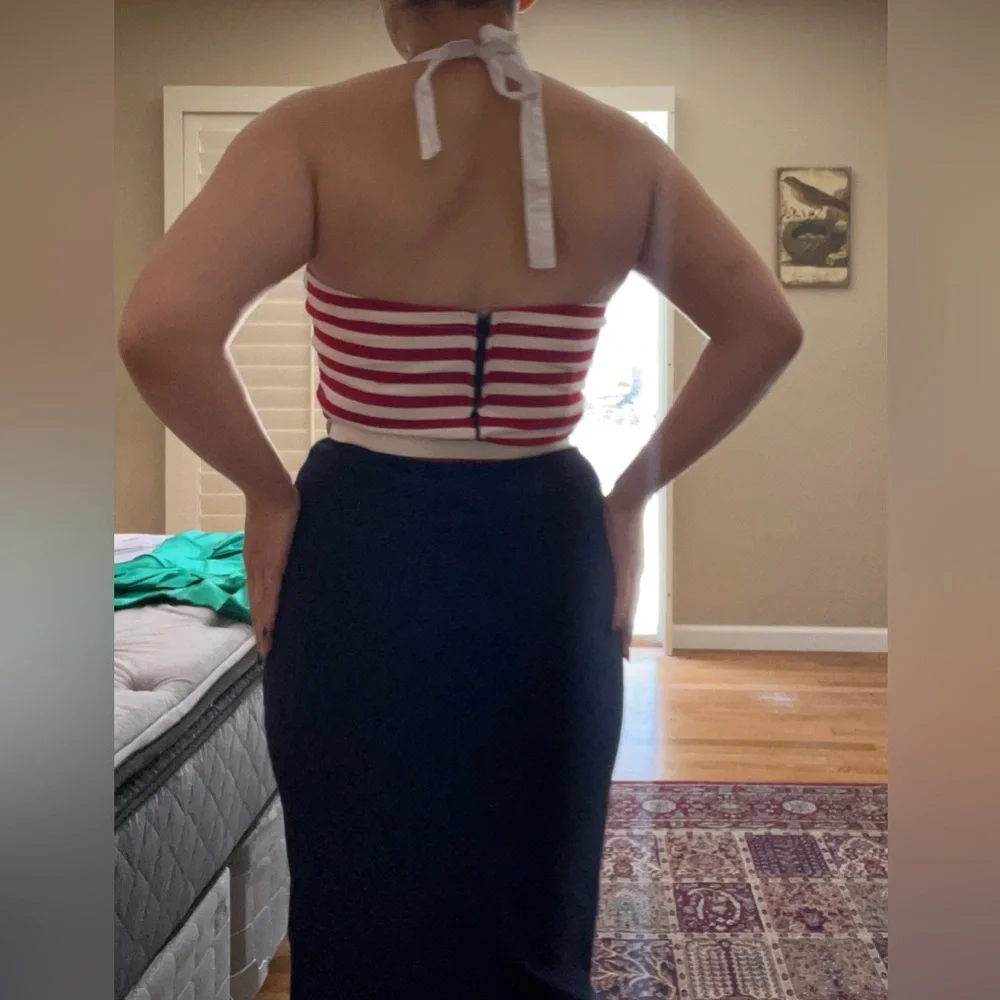 Pinup Couture 1950s Pinup Girl Fitted Wiggle Sailor Dress - vintage inspired - Picture 13 of 16